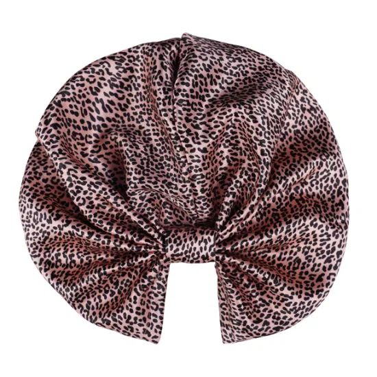 Neuankömmling Leopardenmuster Kreuz Luxus Haarturban aus 100 % 6A-Seide für Damen